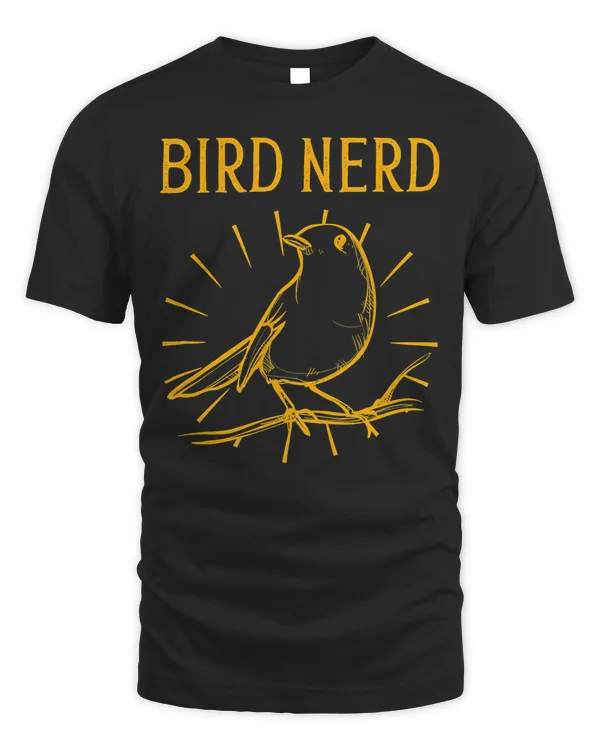 Bird Nerd Bird Watching Watcher Orange T-Shirt