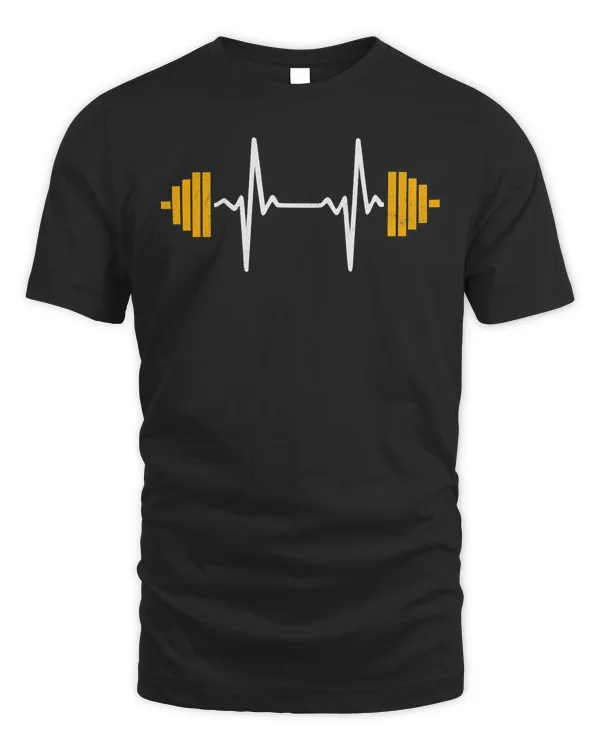 Barbell Weightlifting Heartbeat Shirt - Bodybuilding T-Shirt Copy