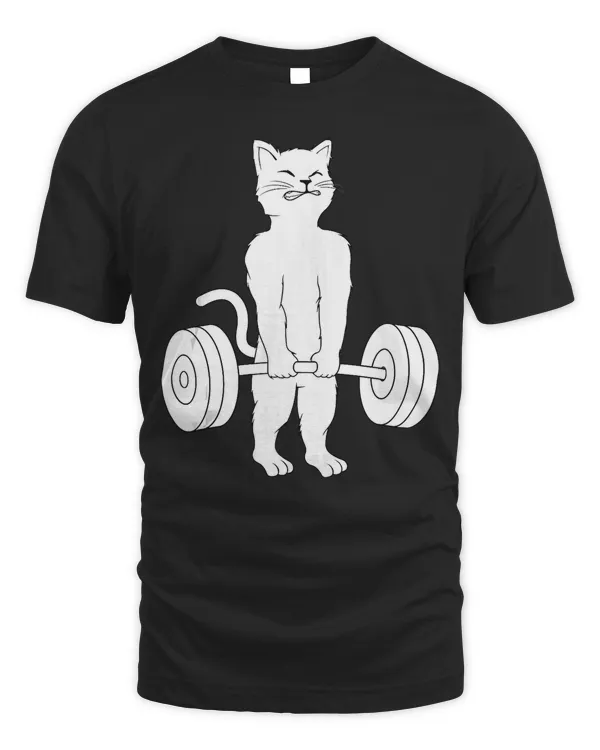 Cat Deadlift Shirt Powerlifting Kitty Tee, Weightlifting Cat Tank Top