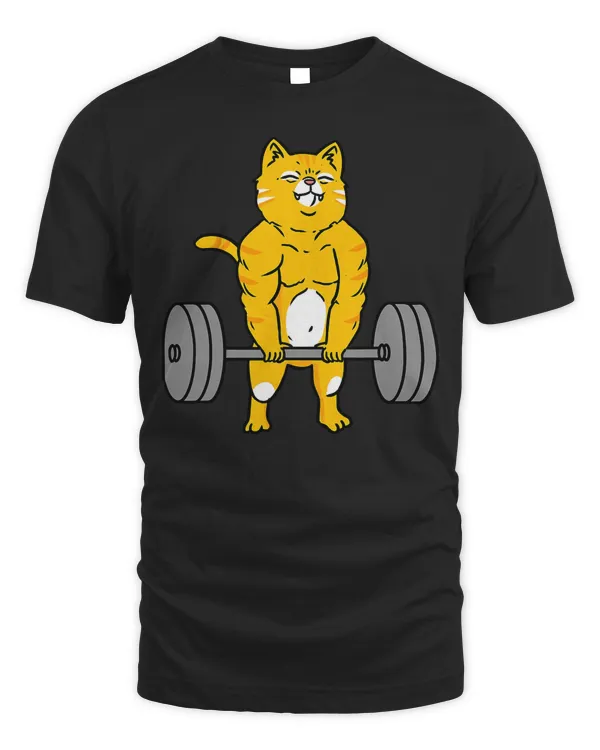 Cat Deadlift Weightlifting Cat T-Shirt