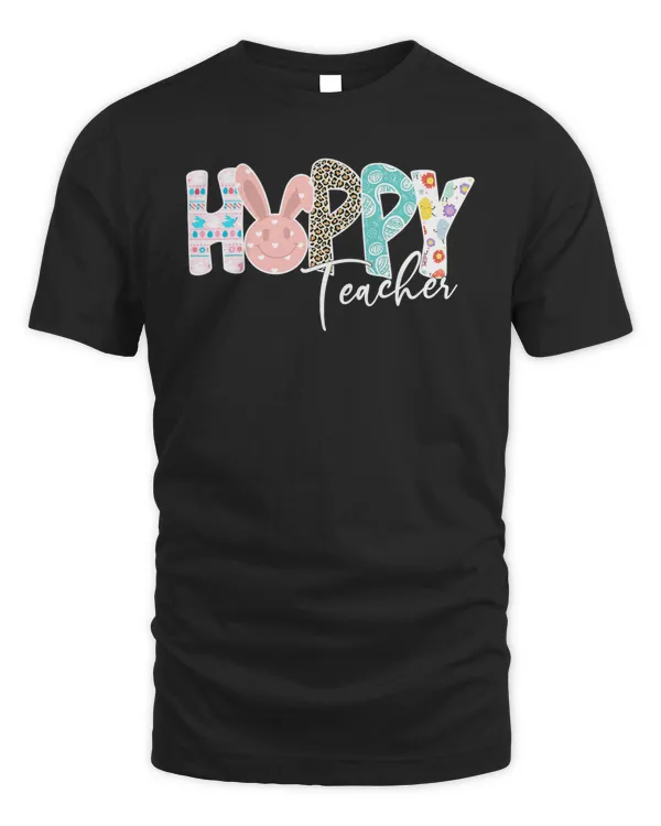 Hoppy Teacher Happy Easter Day Funny School Party T-Shirt