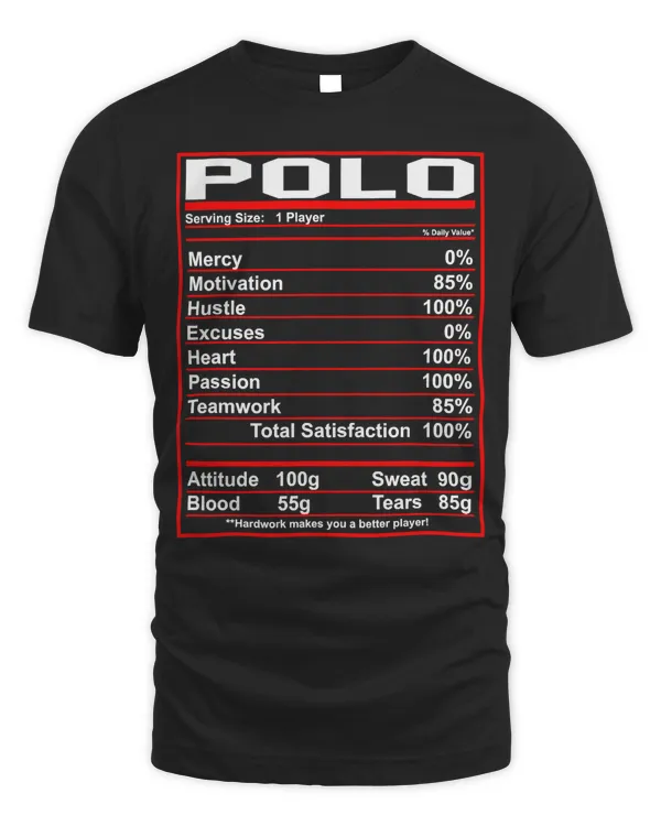 Funny Polo Nutrition Facts Water Horse Polo T-Shirt