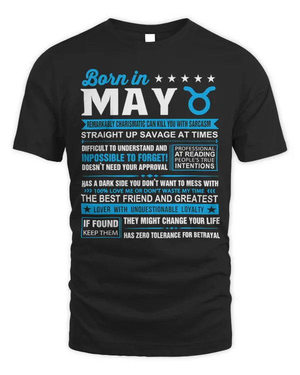 May Birthday Gifts - Born In May Taurus T-Shirt Copy
