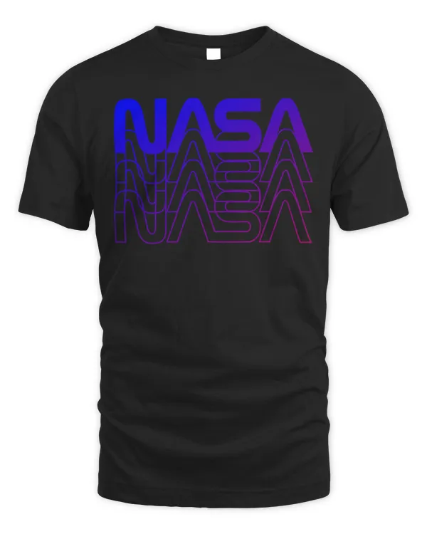 80's Vintage NASA Worm Logo T-Shirt - Purple Gradient