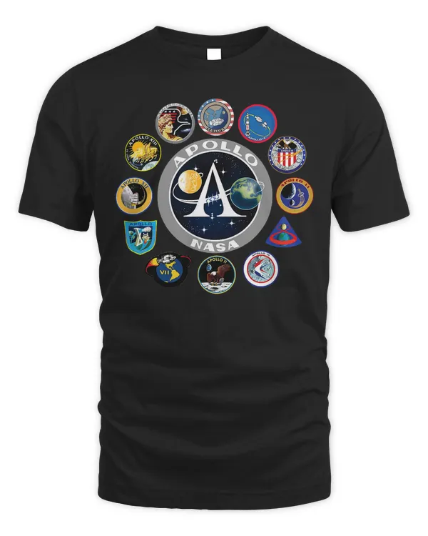 Apollo Missions Patch Badge, NASA Space Program T-Shirt