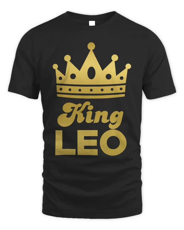 King Leo Tshirt Boys Birthday Gift Men August Zodiac Sign