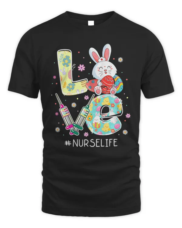 LOVE Nurse Life Happy Easter Day Cute Nurse Bunny Eggs Women Premium T-Shirt