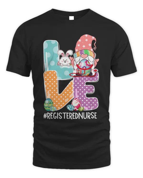 Gnome Bunny Love Registered Nurse Easter Christians Classic T-Shirt