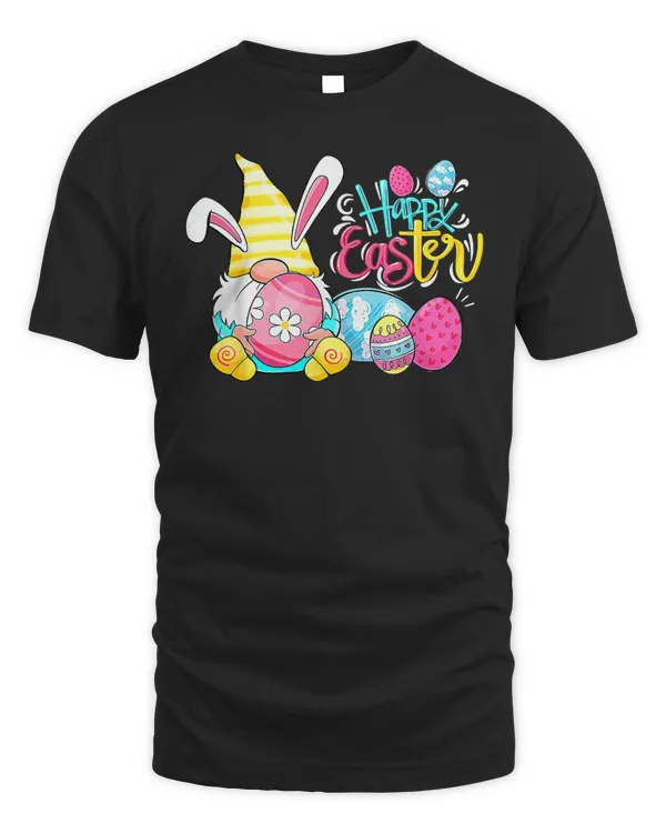 Bunny Gnome Rabbit Eggs Hunting Happy Easter Day Funny T-Shirt