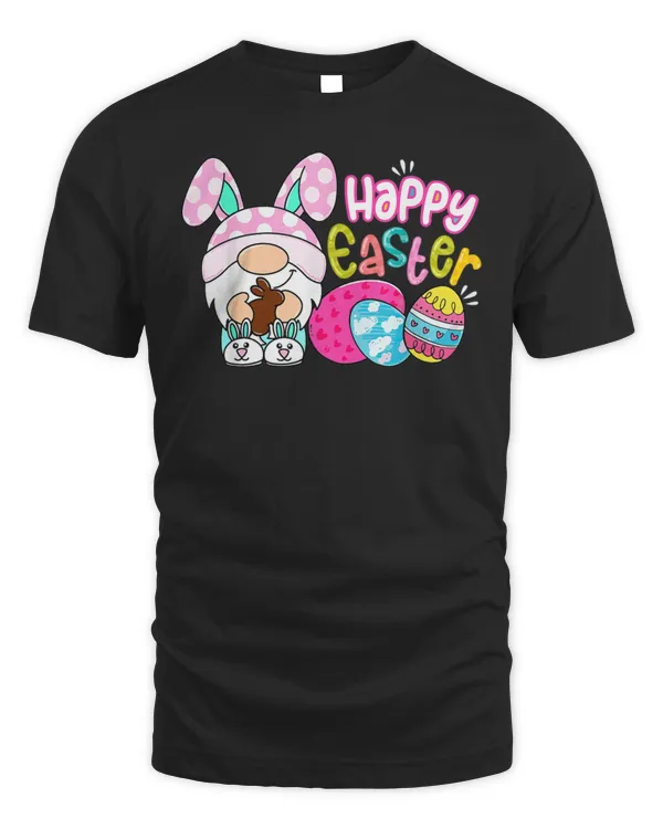 Bunny Gnome Hug Easter Eggs Hunting Happy Easter Day Gift T-Shirt Fitted Scoop T-Shirt