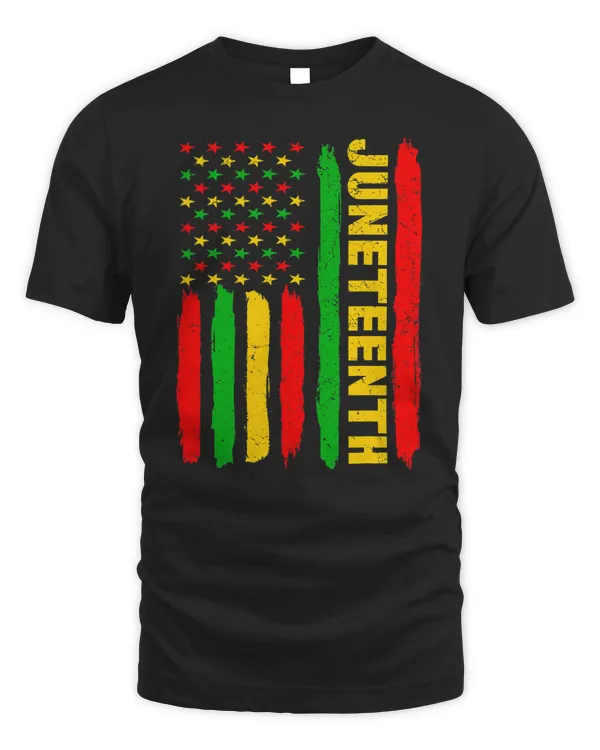 Cool Juneteenth USA American Flag African Black History