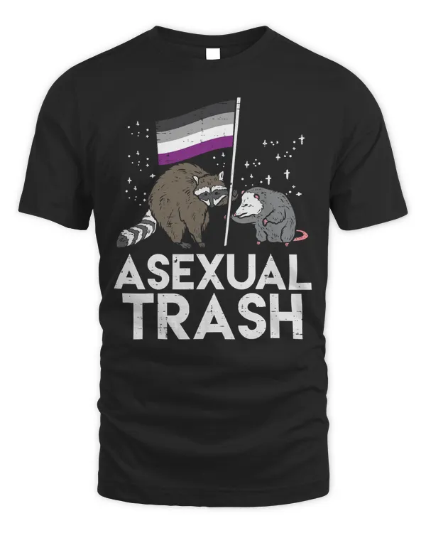 Asexual Trash Raccoon Opossum Asexual Flag Ace Pride LGBTQ T-Shirt