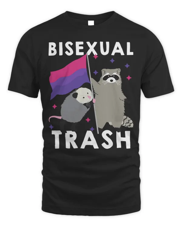 Bisexual Trash Shirt Gay Pride Rainbow LGBT Raccoon Possum T-Shirt