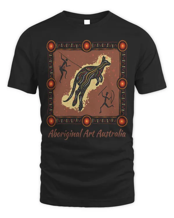 Aboriginal Australian Print Inspired Kangaroo Aboriginal Rel T-Shirt