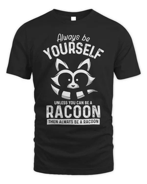 Funny Animal Gift Idea Cute Adorable Men Boys Kids Racoon T-Shirt