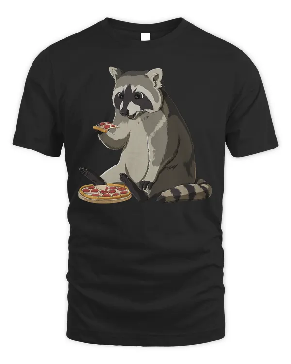 Funny Pizza Lover Foodie Raccoon T-Shirt