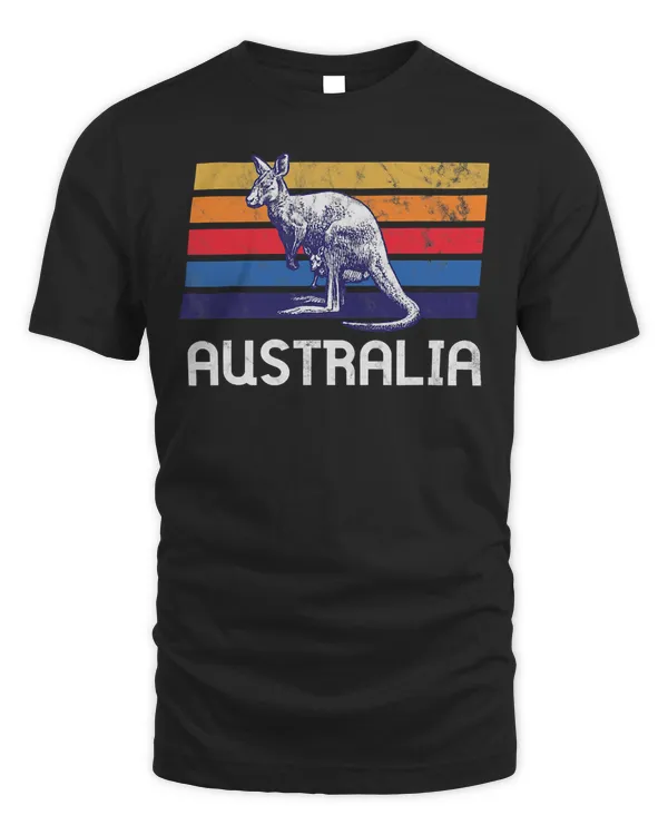 Australia Flag Gift Retro Kangaroo Soccer Marsupial Sydney T-Shirt