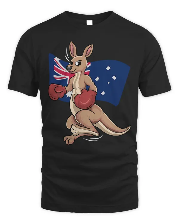 Australian Day Cute Kangaroo Australia Flag Land Down Under T-Shirt