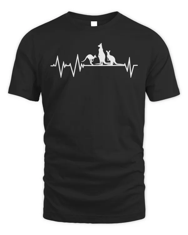 Cool Kangaroo Heartbeat Design T-Shirt