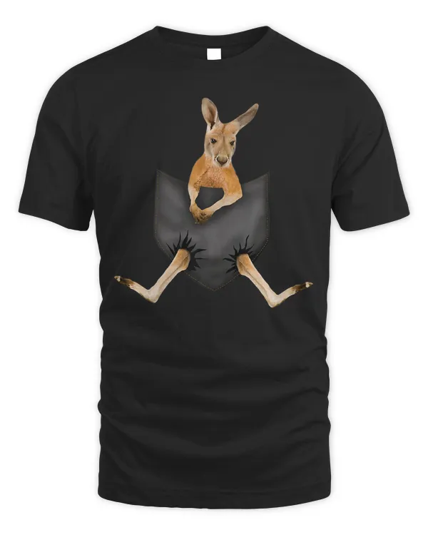 Funny Baby Kangaroo in Pocket cute Kangaroo Design Premium T-Shirt Copy