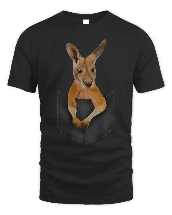 Funny Baby Kangaroo in Pocket cute Kangaroo Design Premium T-Shirt