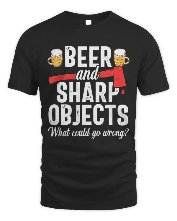 Axe Throwing Dad Funny Beer Hatchet Lumberjack Hobby Gift T-Shirt