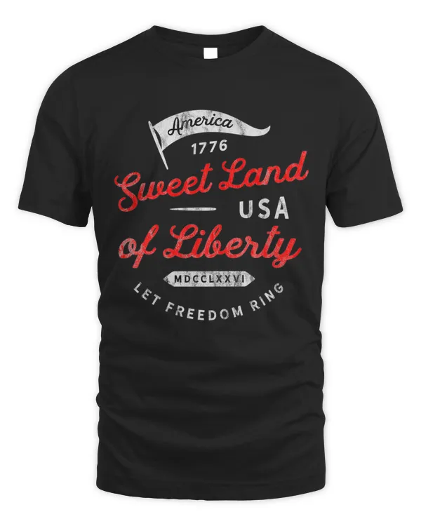 4th July Sweet Land Liberty America Freedom Ring Saying 1776 Premium T-Shirt