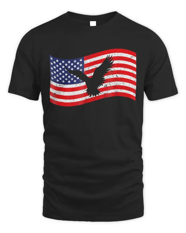 4th July T-Shirt With American Flag Eagle Men Women Kids