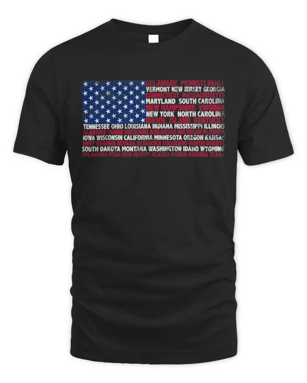 4th July USA American Flag Red White Blue Star Stripes 4 Day T-Shirt