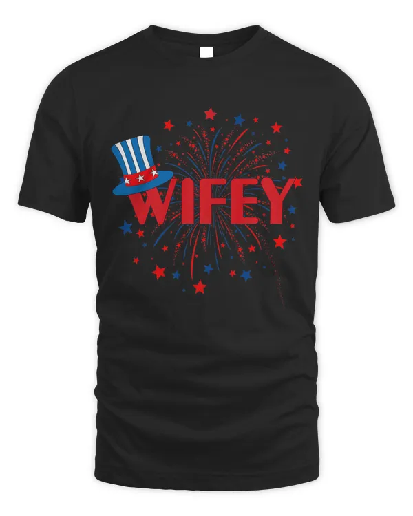 4th July Wifey Patriotic Couple Matching Premium T-Shirt