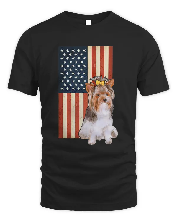 4th July Yorkie USA Flag Patriot Shirt Gifts Men Women Kids T-Shirt