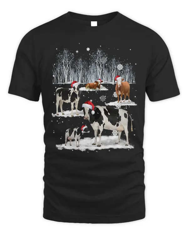 Cow Cow Reindeer Hat Santa Christmas Lights Funny Cow Christmas 44 Heifer Cattle