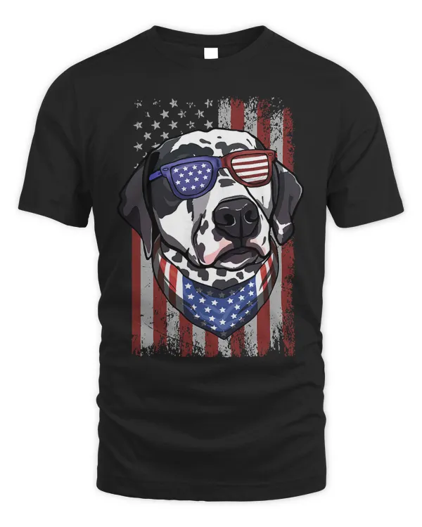 Dalmatian Dog American Flag Art USA 4th of July Dog 316