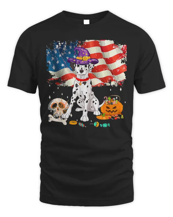 Dalmatian Dog American USA Flag Funny Halloween Dog Lover 89