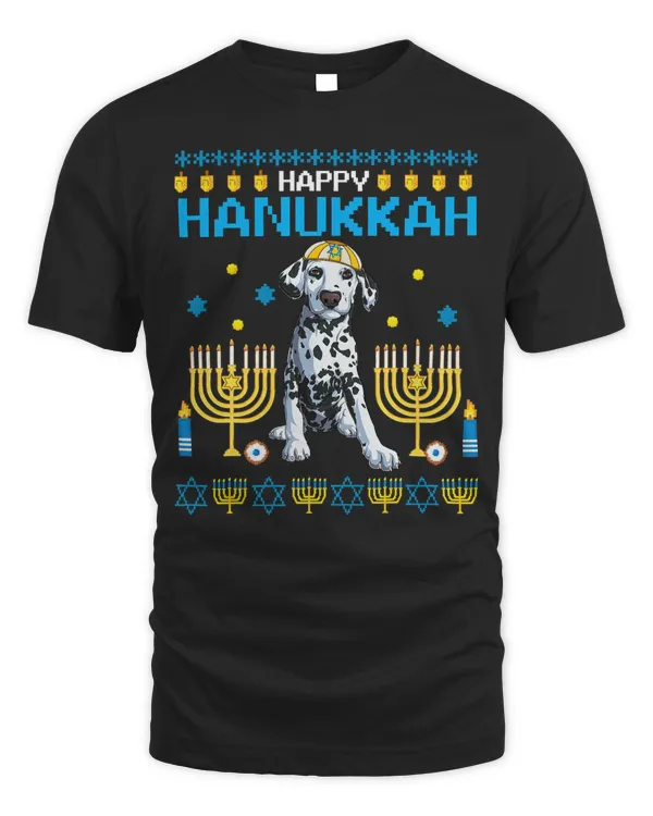 Dalmatian Dog Chanukah Jewish Ugly Hanukkah Sweater Pajama 108