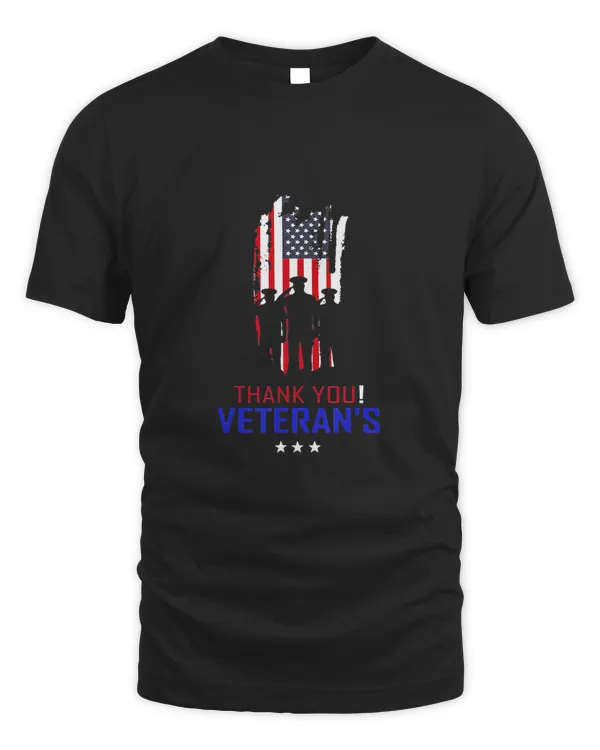 American Flag Veteran Day Thank You Veterans Funny Vintage T-Shirt