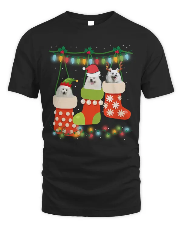 American Eskimo Dog Christmas Socks Funny Xmas Pajama Puppy Lover