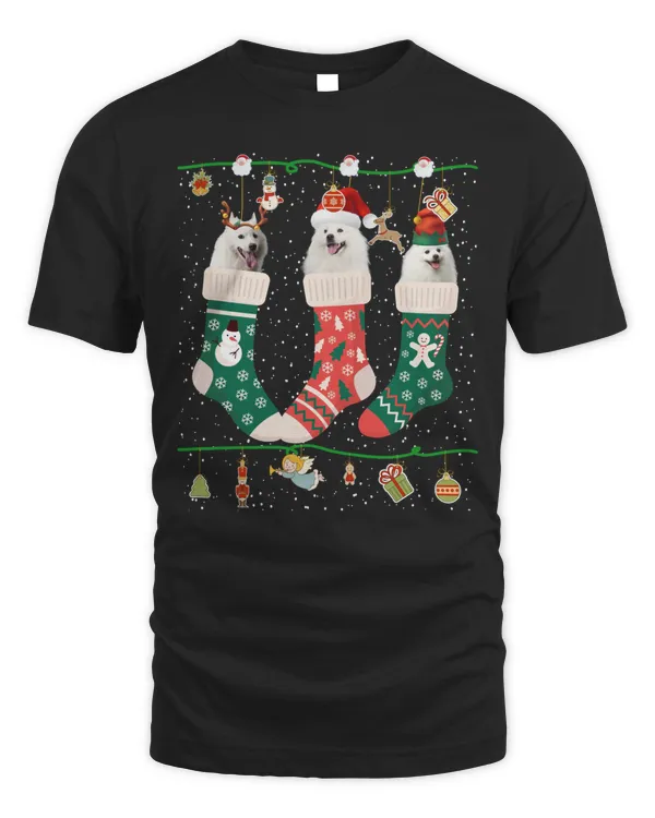 Cute American Eskimo Dog Lover Reindeer Santa ELF Pet Puppy in Sock Christmas Gifts