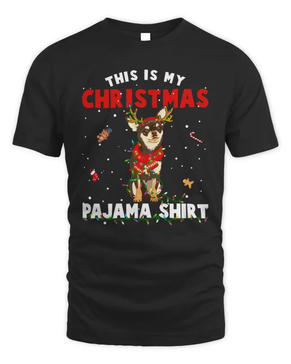 This Is My Christmas Pajama Chihuahua Dog Xmas Lights Funny Holiday
