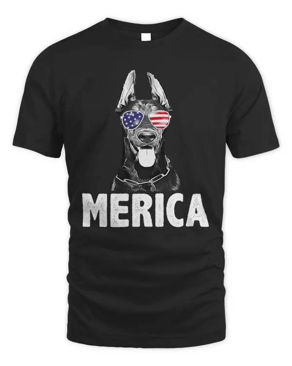 Merica Doberman American Flag 4th of July