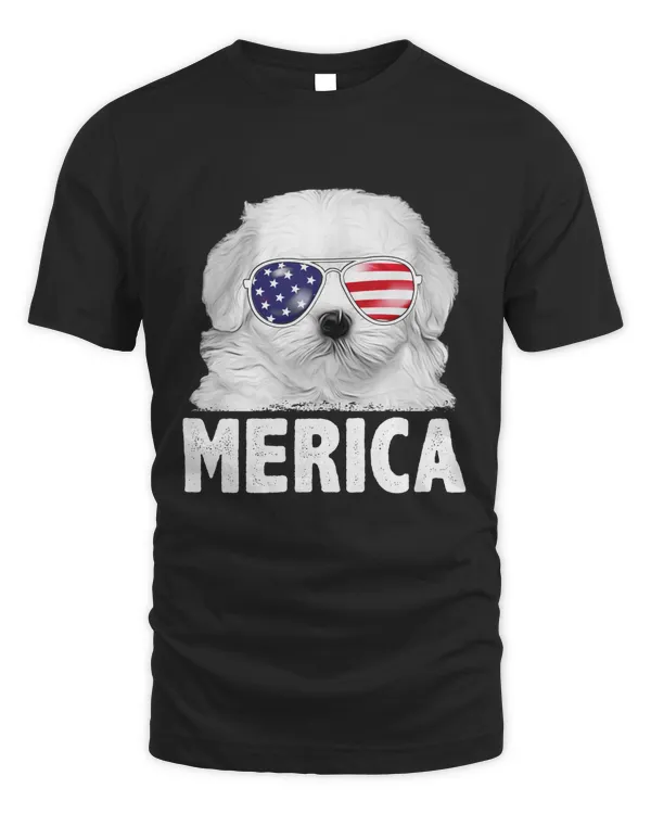 Merica Maltese American Flag 4th of July