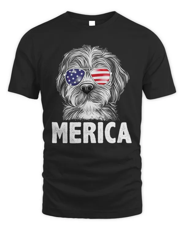 Merica Poodle American Flag 4th of July