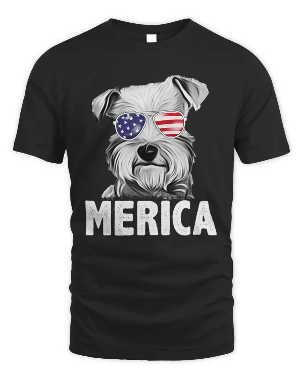 Merica Schnauzer American Flag 4th of July