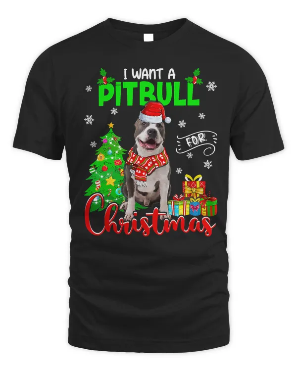Pitbull Dog I Want Pitbull Dog Christmas Lights Dog Puppy Lover 189