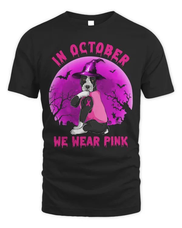Pitbull Dog In October We Wear Pink Witch Pitbull Breast Cancer 442