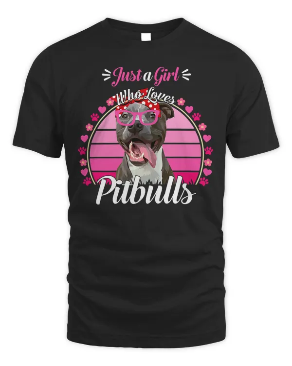 Pitbull Dog Just A Girl Who Loves Bandana Pitbull Dog Lover 343