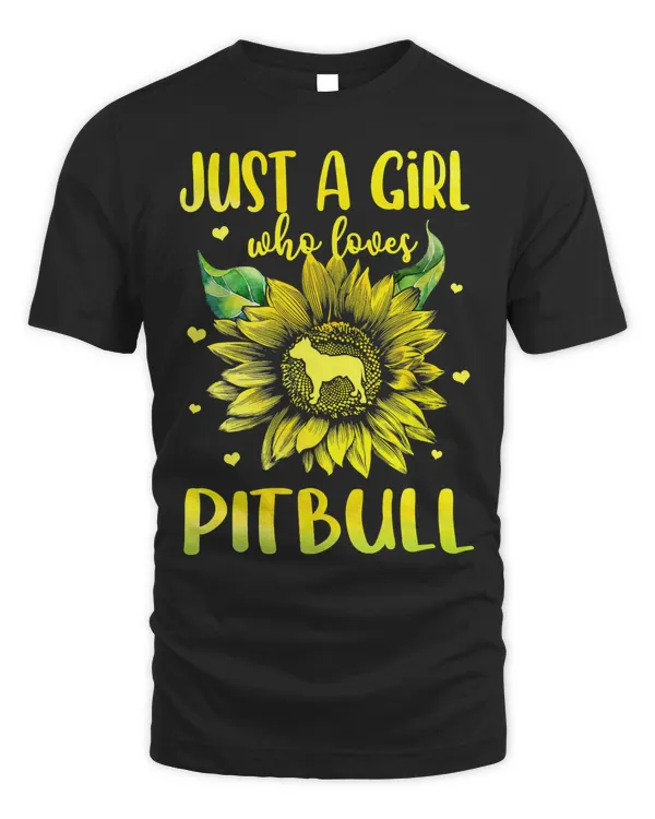 Pitbull Dog Just A Girl Who Loves Pitbull Dog Sunflower 178