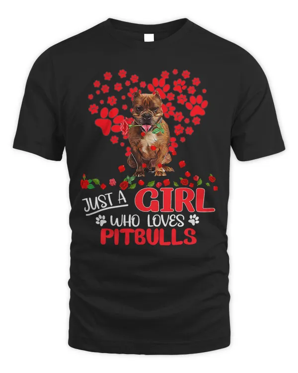 Pitbull Dog Just A Girl Who Loves Pitbull Roses Dog Lovers 239