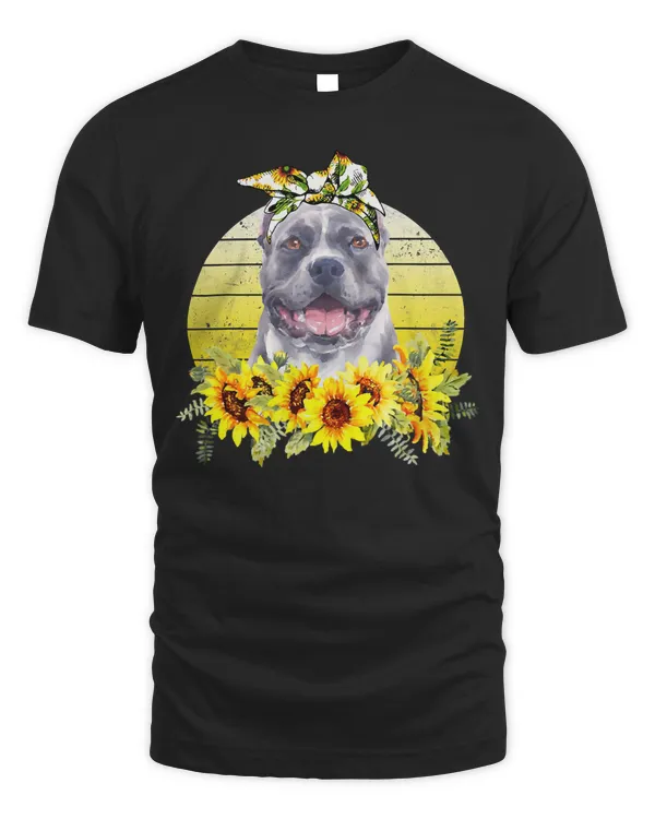 Pitbull Dog Love Pitbull Sunflower For Dog Lover 3