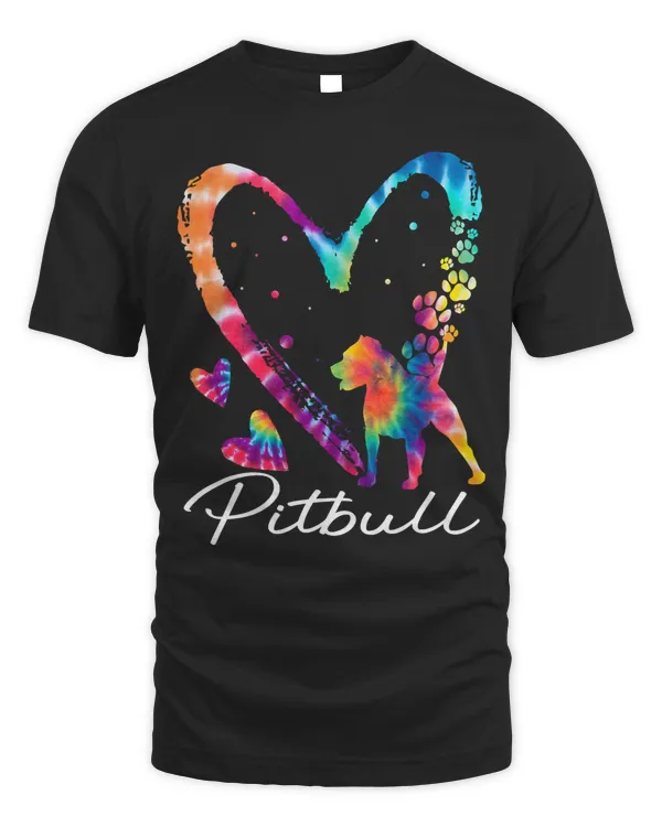 Pitbull Dog Love Pitbull Tie Dye Rainbow Hippie Costume Dog Lover 363